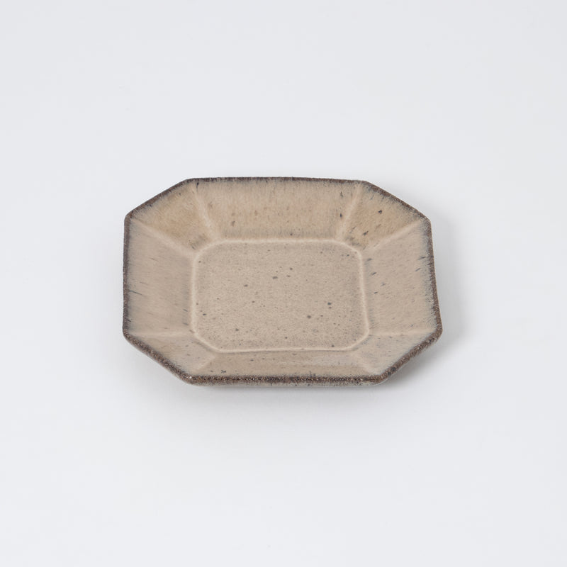 fru Octagonal Plate 15cm Shiitake