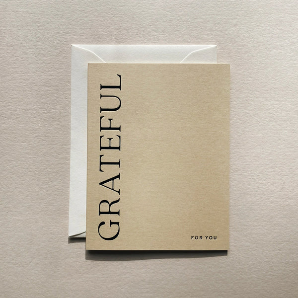 Greeting Card Grateful For You #17 Sand