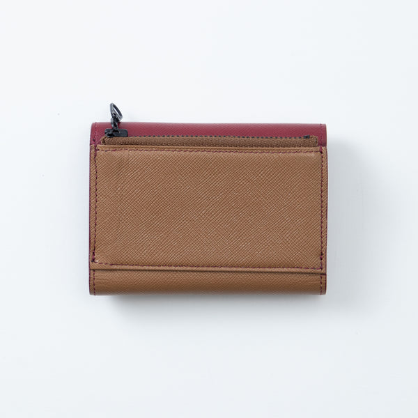GF&CO. Three Fold Wallet Red ×Brown