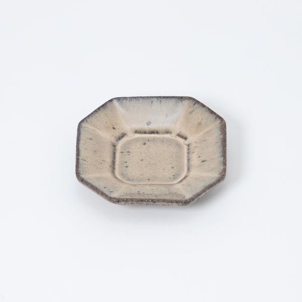 fru Octagonal Plate 9.5cm Shiitake