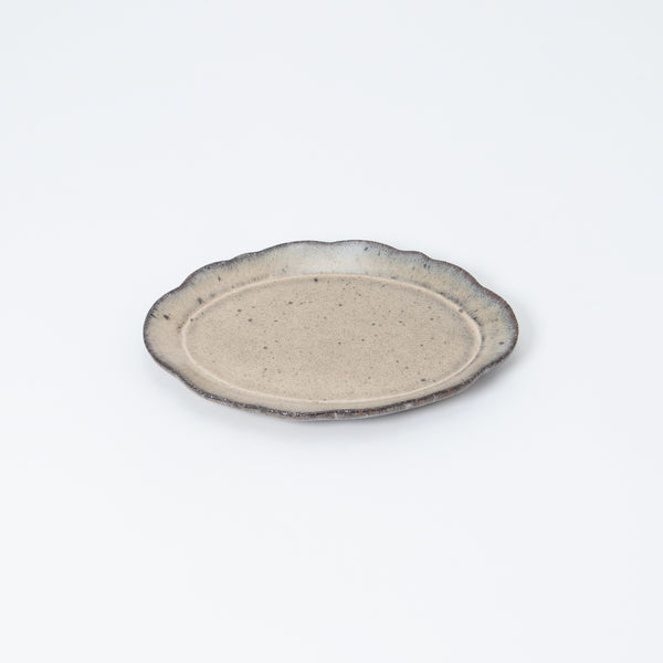 fru Oval Plate 19.5cm Shiitake
