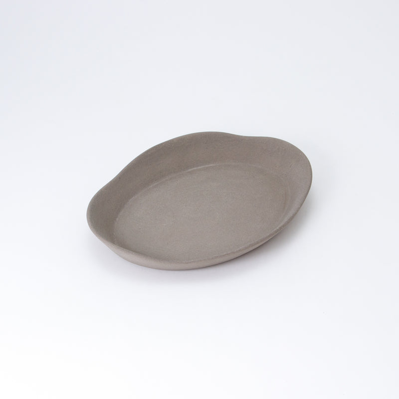 Bisui Ishikawa Oval Plate Yakishime (unglazed)