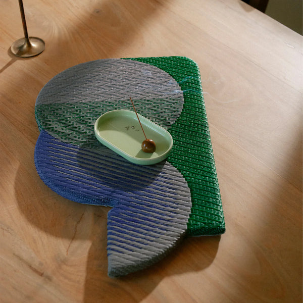 "STUDIO THE BLUE BOY" Wavy Gradient Tatami (mini) - Cobalt × Thyme Green