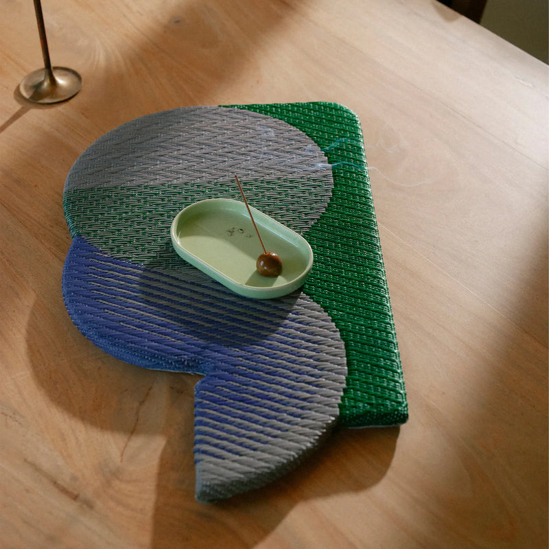 "STUDIO THE BLUE BOY" Wavy Gradient Tatami (mini) - Cobalt × Thyme Green