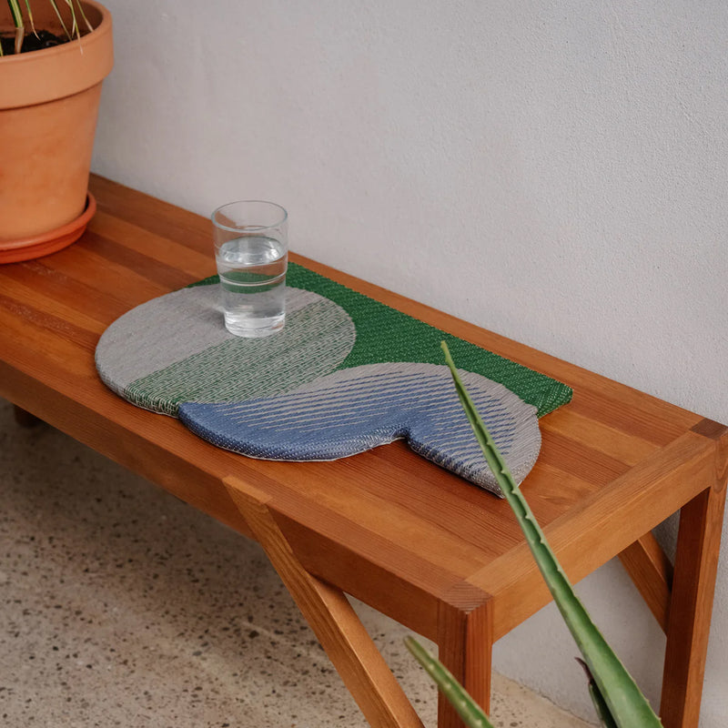 "STUDIO THE BLUE BOY" Wavy Gradient Tatami (mini) - Cobalt × Thyme Green