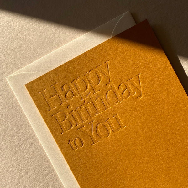 Greeting Card Happy Birthday #03 Ochre