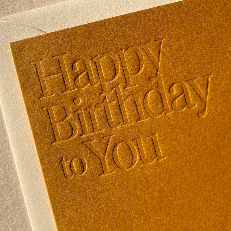 Greeting Card Happy Birthday #03 Ochre