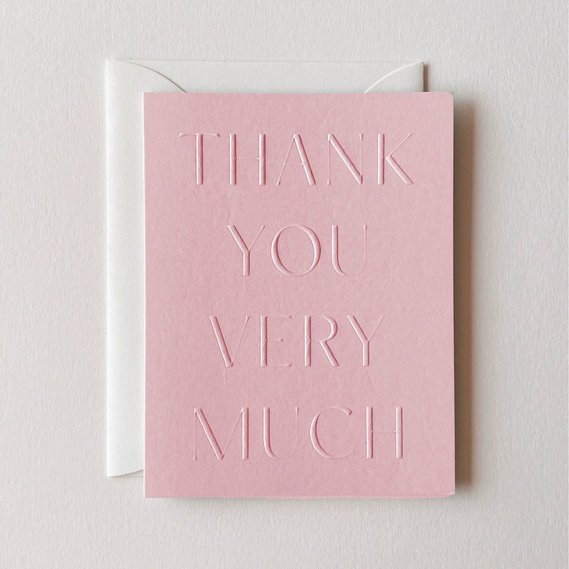 Greeting Card Thank You #10 Light Pink