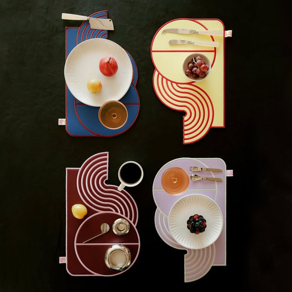 "STUDIO THE BLUE BOY" Wavy Split Placemats 4pcs