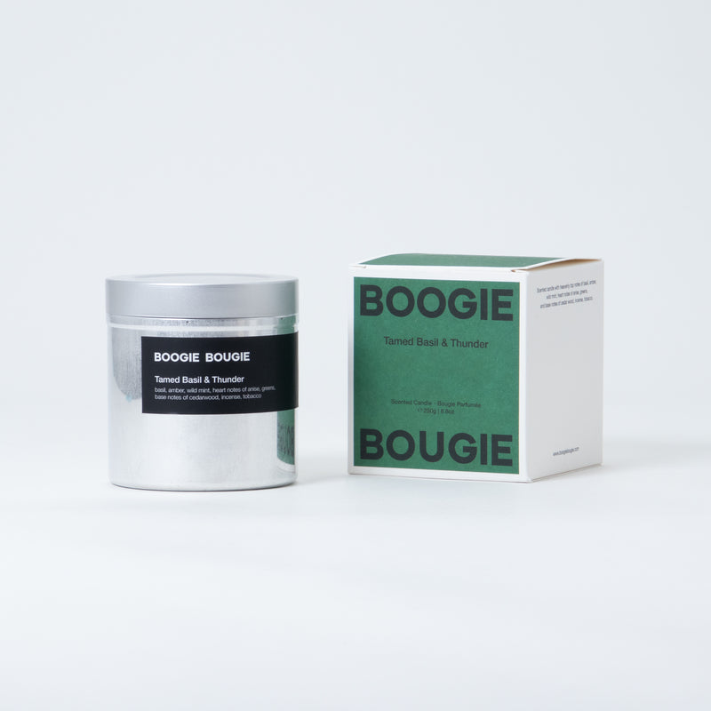 Boogie Bougie Candle Tamed Basil & Thunder