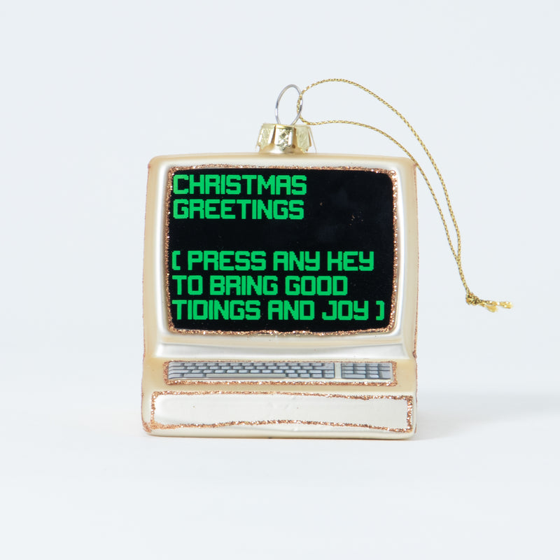 Christmas Ornament Vintage Computer