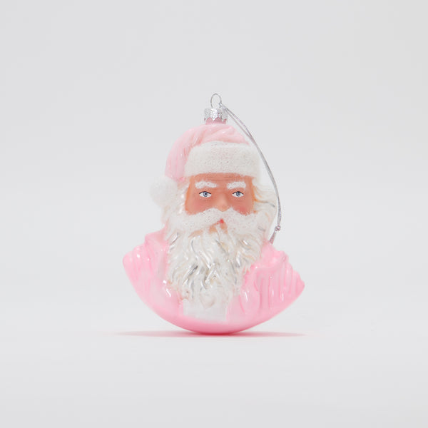 Christmas Ornament Vintage Santa Pink