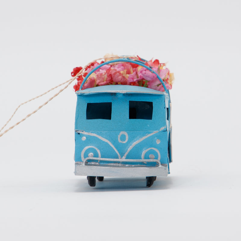 Christmas Ornament Fresh Flowers Truck