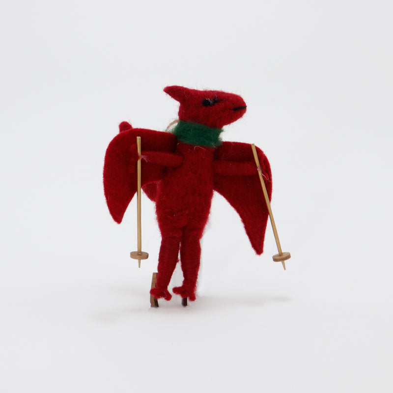 Christmas Ornament Ski Rex Red