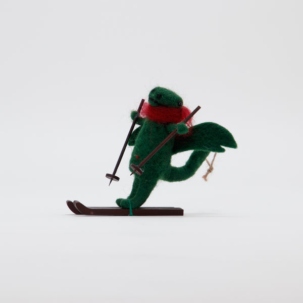 Christmas Ornament Ski Rex Green