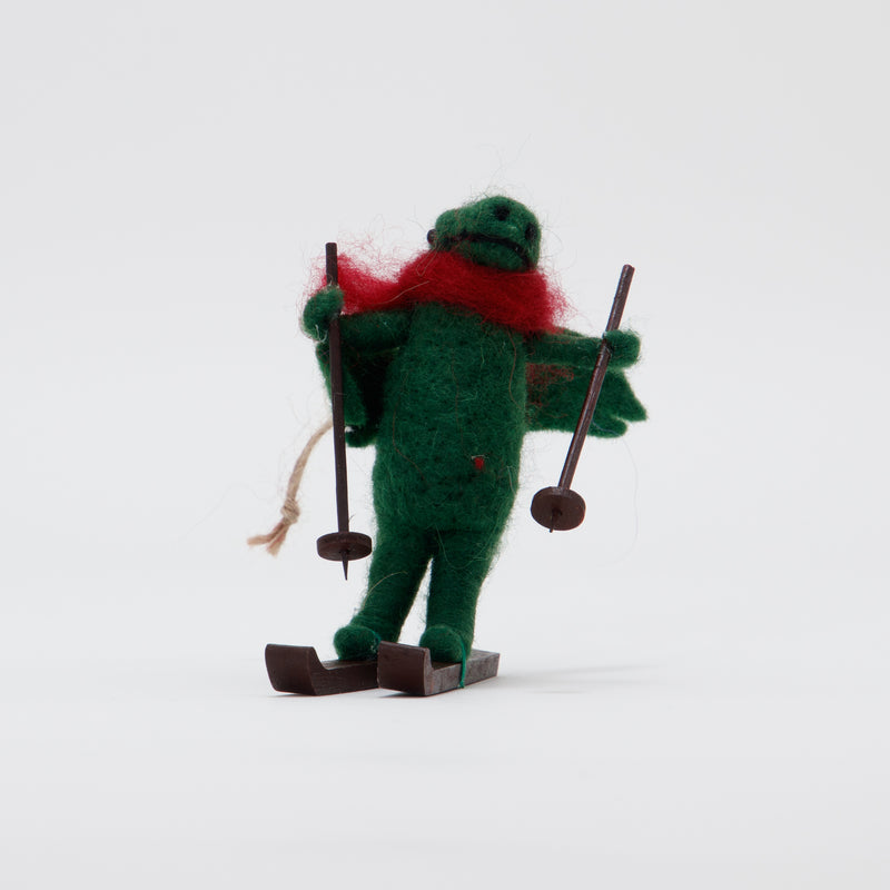 Christmas Ornament Ski Rex Green