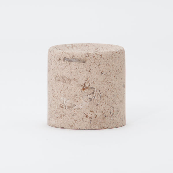 GF&CO. Marble Incense Stand Travertine (short)