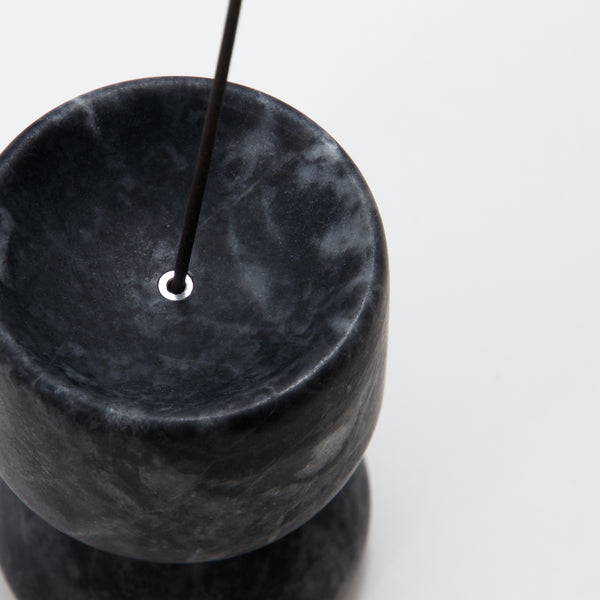 GF&CO. Marble Incense Stand Gray-Black (Tall)