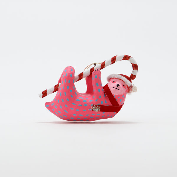 Christmas Ornament Candycane Sloth