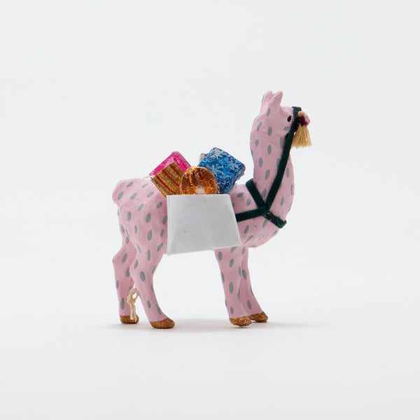 Christmas Ornament Merriment Lama Pink