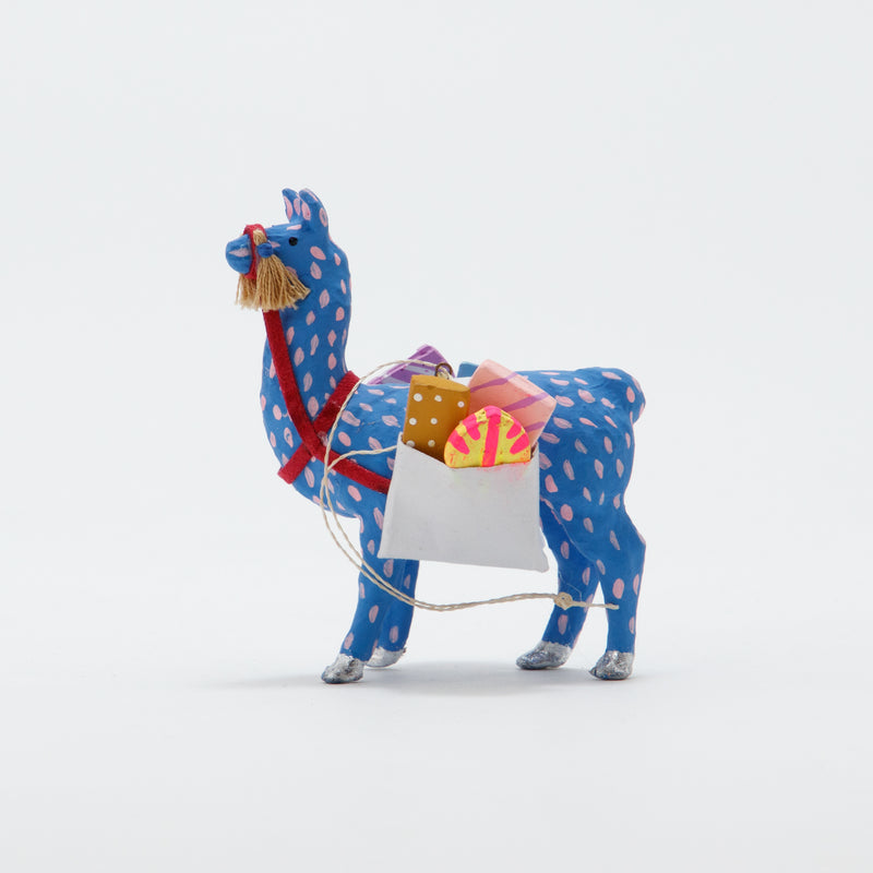 Christmas Ornament Merriment Lama Blue