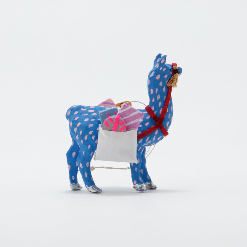 Christmas Ornament Merriment Lama Blue