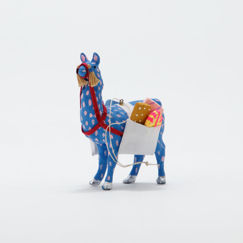 Christmas Ornament Merriment Lama Blue