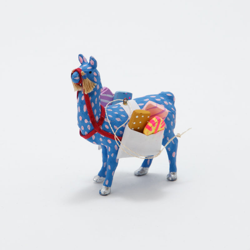 Christmas Ornament Merriment Lama Blue