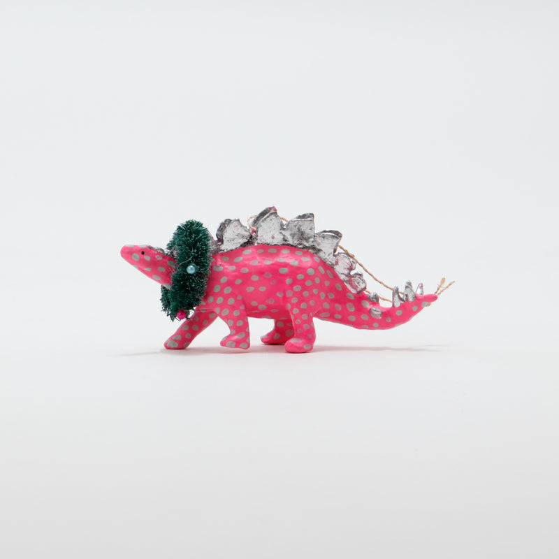 Christmas Ornament Merry Stegasaurus Pink