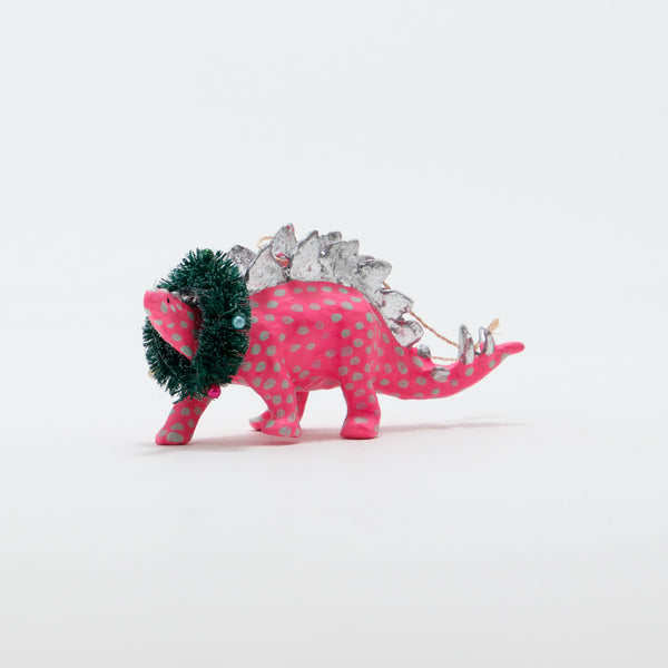 Christmas Ornament Merry Stegasaurus Pink