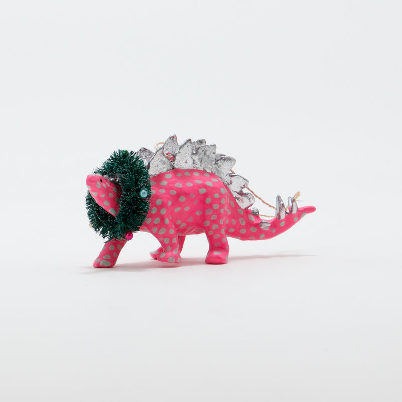 Christmas Ornament Merry Stegasaurus Pink