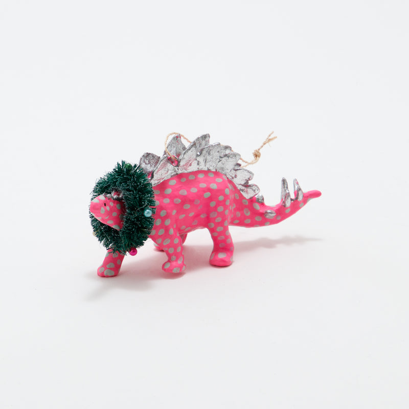 Christmas Ornament Merry Stegasaurus Pink