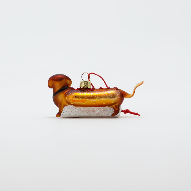Christmas Ornament Weiner Pup Hot Dog