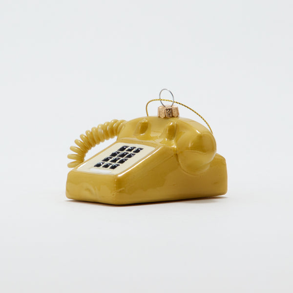 Christmas Ornament Old Telephone Yellow
