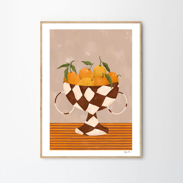 Lemons & Oranges in Checkered Vase by Frankie Penwill