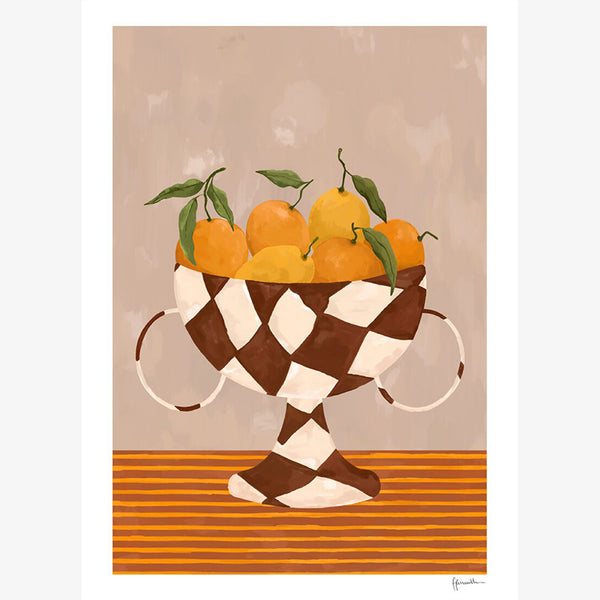 Lemons & Oranges in Checkered Vase by Frankie Penwill