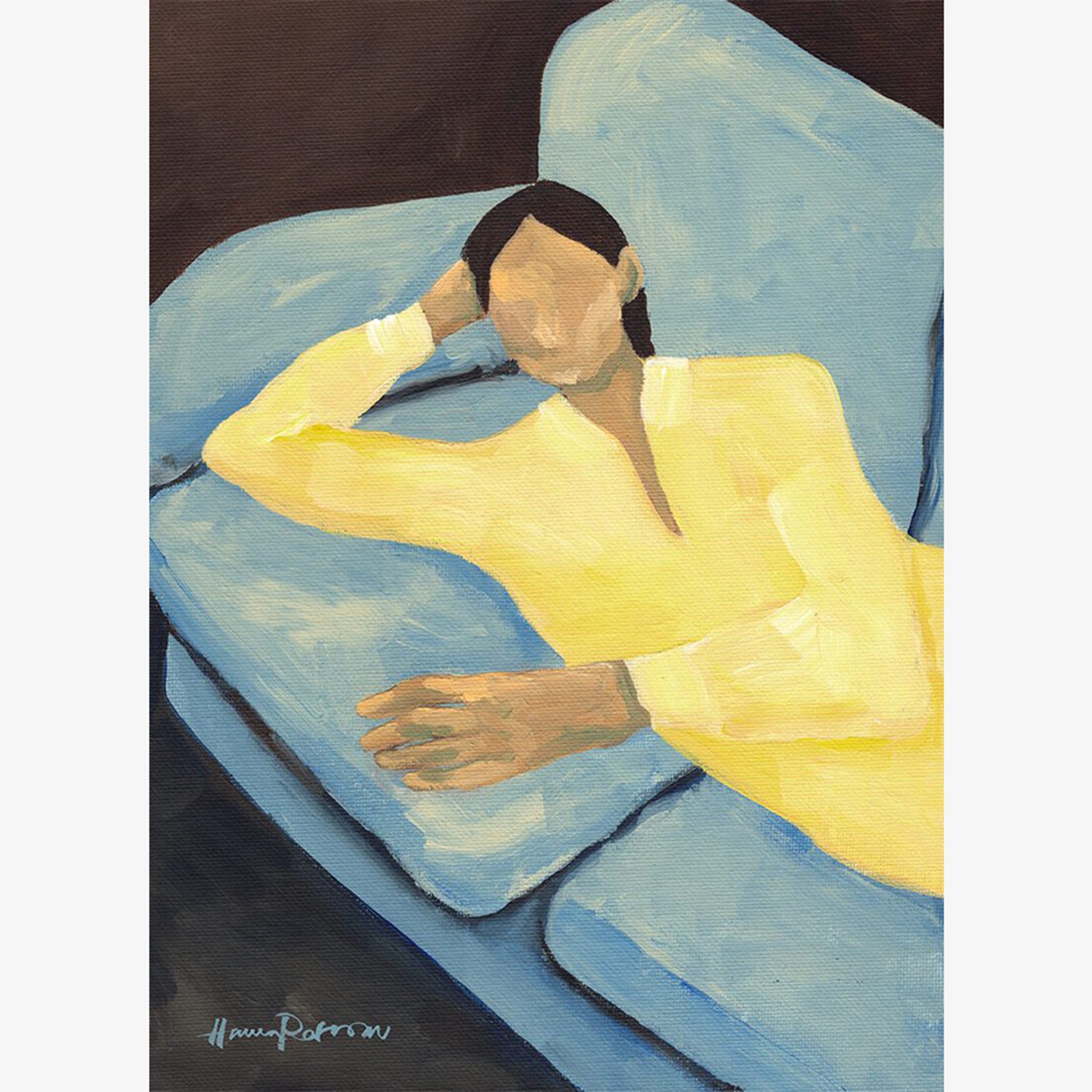 額装済/The Blue Sofa（ミヒャエル ゾーヴァ）/ポスター Amazon.com: The Blue Sofa by Michael Sowa Art Print, 28 x 20