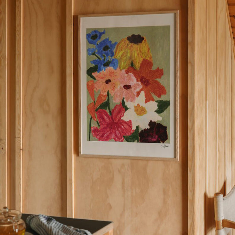 Flowers on Sage Green by Carla Llanos