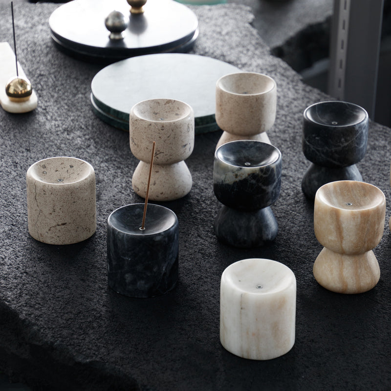 GF&CO. Marble Incense Stand Light-Onyx (short)