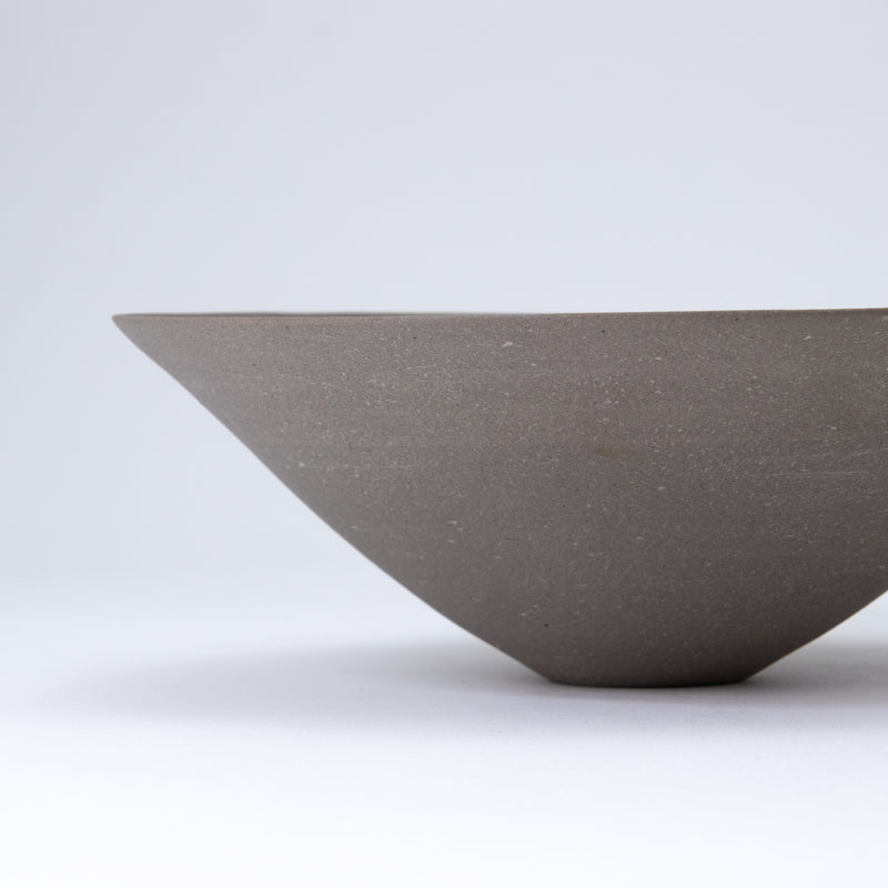 Bisui Ishikawa Folded Rim Bowl 21cm Yakishime (unglazed)