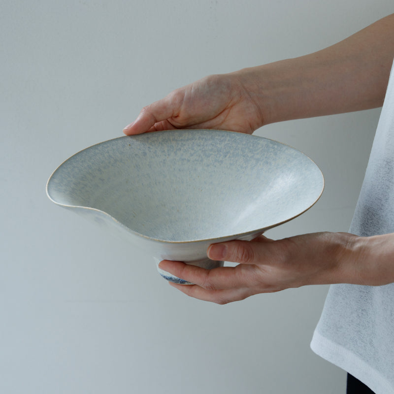 Bisui Ishikawa Folded Rim Bowl 22cm Sasameyuki