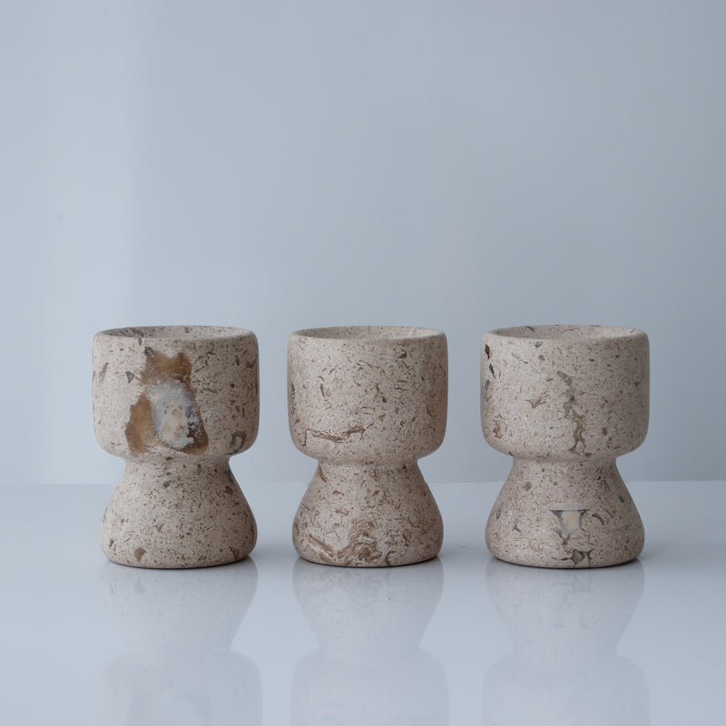 GF&CO. Marble Incense Stand Travertine (Tall)