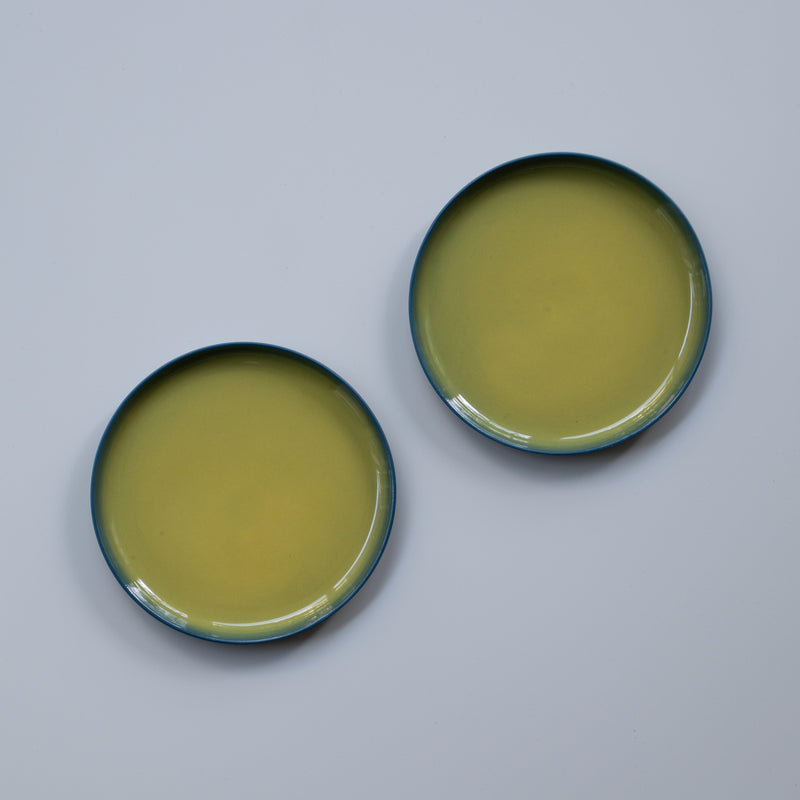 Grace of Glaze Tiny Plate Blue+Yellow