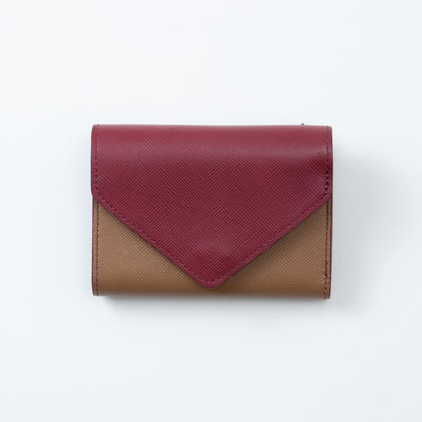 GF&CO. Tri-fold Wallet Red ×Brown