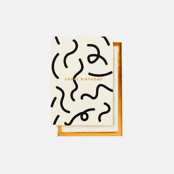 B&W Birthday Squiggle Card