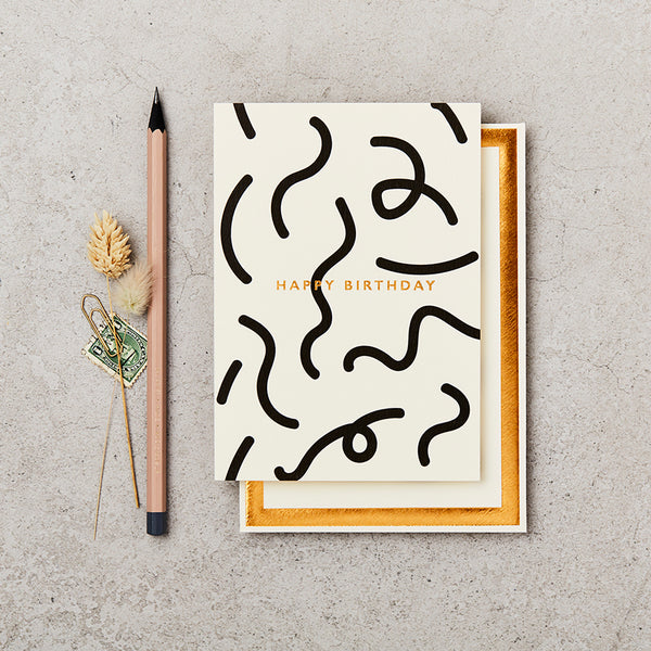 B&W Birthday Squiggle Card