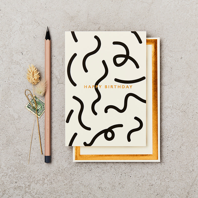 B&W Birthday Squiggle Card