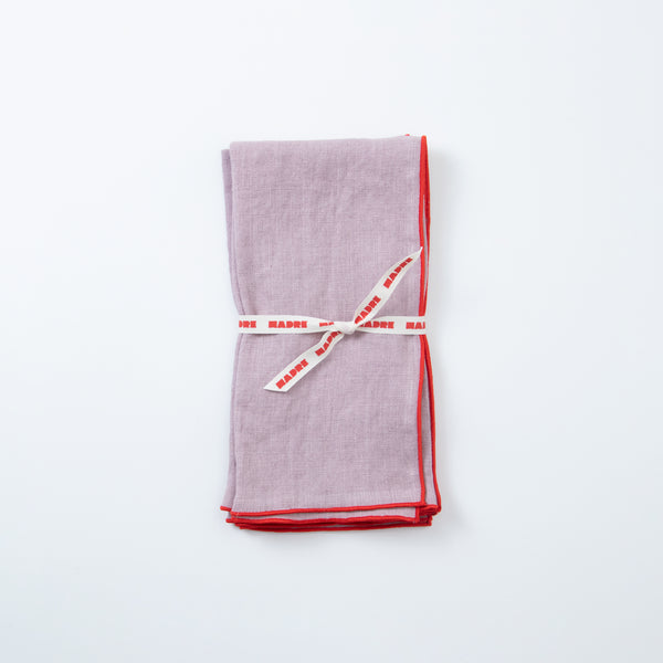 MADRE Large Napkin Set Oyster x Red