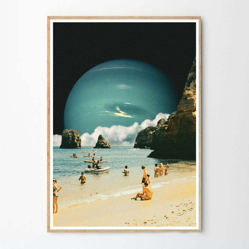 Time for a Swim Space Collage Print by Taudalpoi