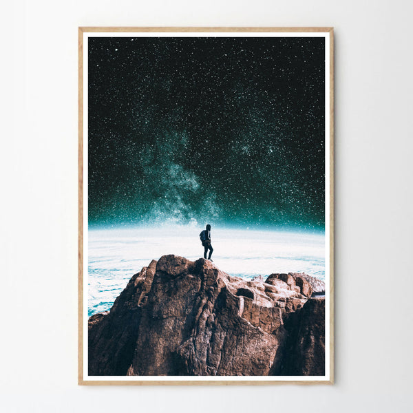 Planetside Camping Surreal Collage Poster by Taudalpoi